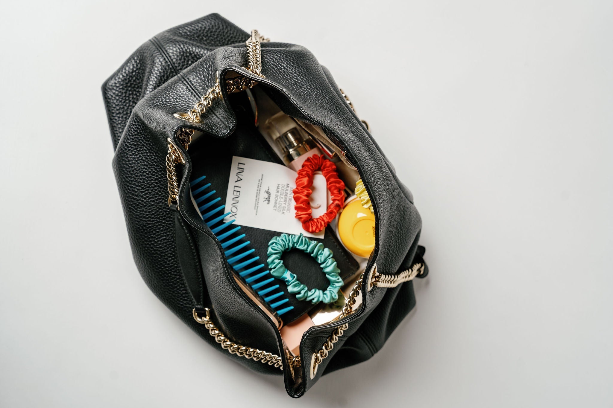 Organic Silk Small Scrunchie Onyx Black