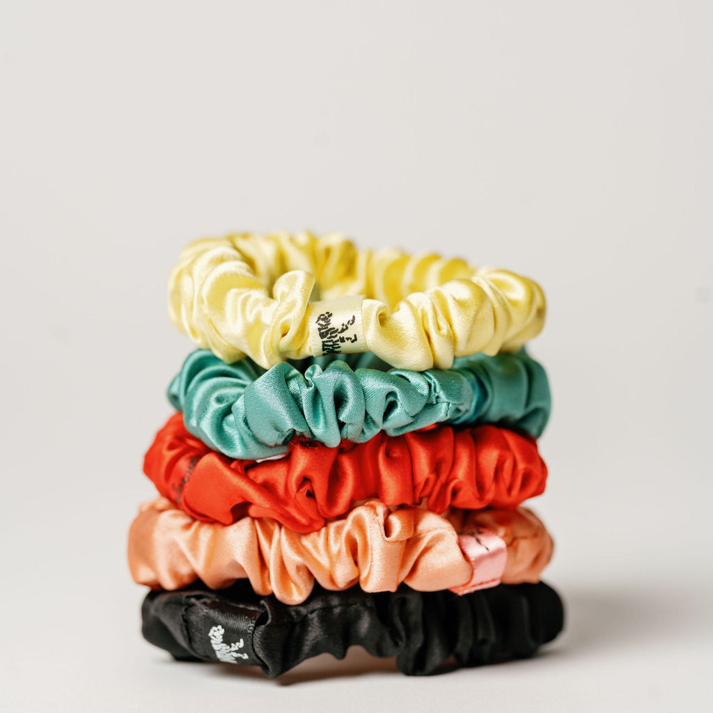 Organic Silk Small Scrunchie Peachy Coral